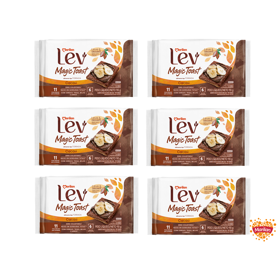 Torrada Lev Magic Toast Cacau 110g Marilan kit 6 unidades - Corre Que ...