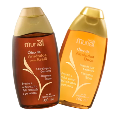Kit 2 óleo Corporal de Amêndoas 100ML MURIEL ( Escolha o Seu Par SORTIDO ou IGUAL)