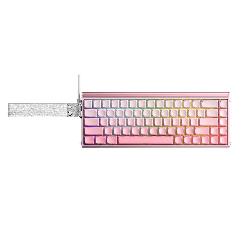 Teclado Magnético Gamer Aula Hero68he RT0.01Rosa Black King Magnétic Switch