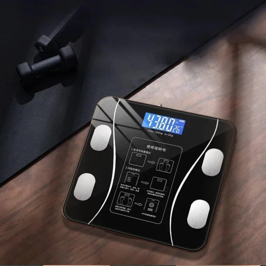 Balança Digital Corporal Bioimpedância Bluetooth Vidro 4 Sensores Alta ...