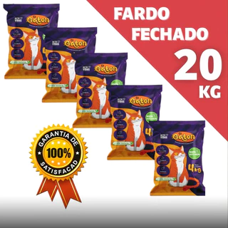 Kit Com 5 Pacotes de Areia Sanitária Antiodor Tira Cheiro Gaton Para Gatos Tradicional 100%Natural Grãos Finos