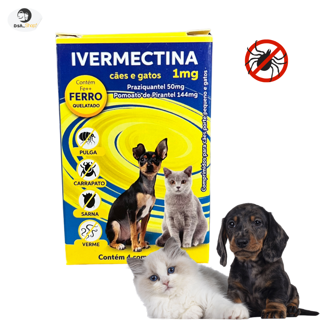 Remédio Antipulgas, Carrapatos, Vermes e Sarnas para Cães e Gatos de 2 ...