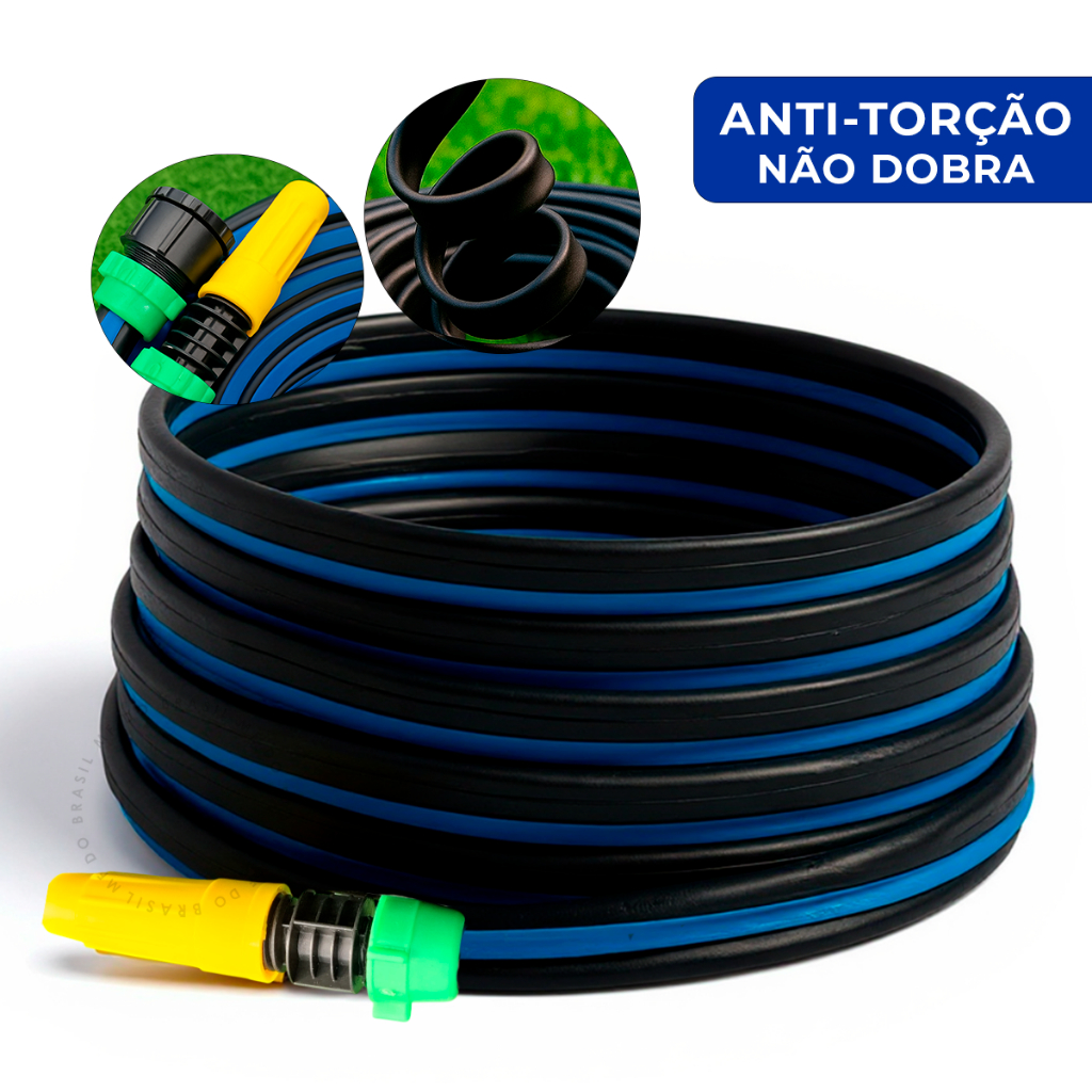 Mangueira Anti torção 30M Resistente Reforçada Bicolor Jardim Acqua ...