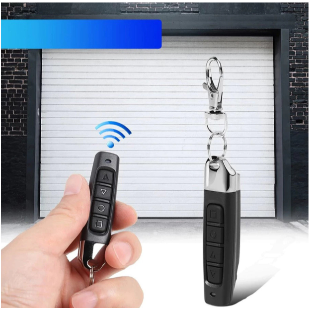 Controle de Portão Eletrônico universal fixed code remote Slim 433MHz 4 em 1