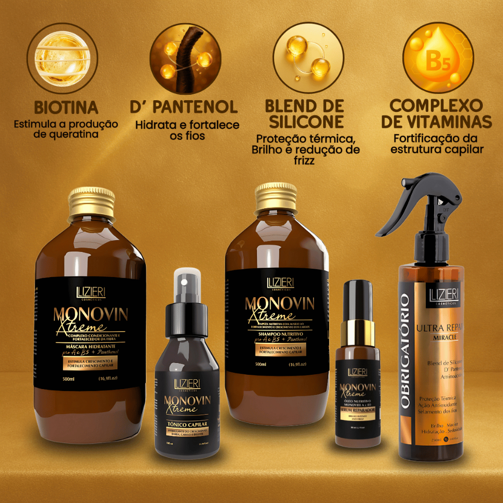 Kit Monovin Xtreme Crescimento Capilar Antiqueda Tratamento
