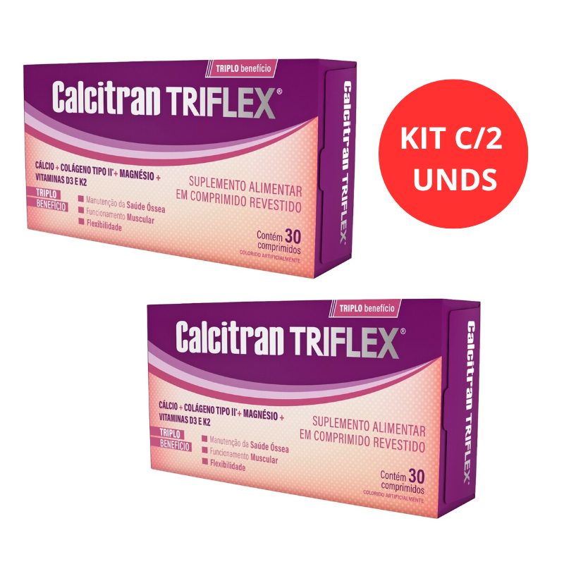 KIT C/2 Calcitran Triflex 30 Comprimidos - Suplemento Vitamínico ...