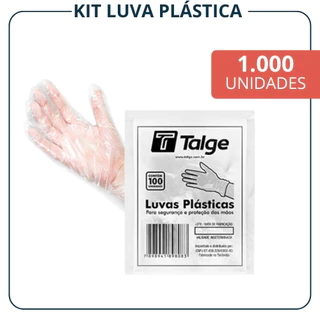 Luva Plastica Descartavel Trasparente 1000 Unidades