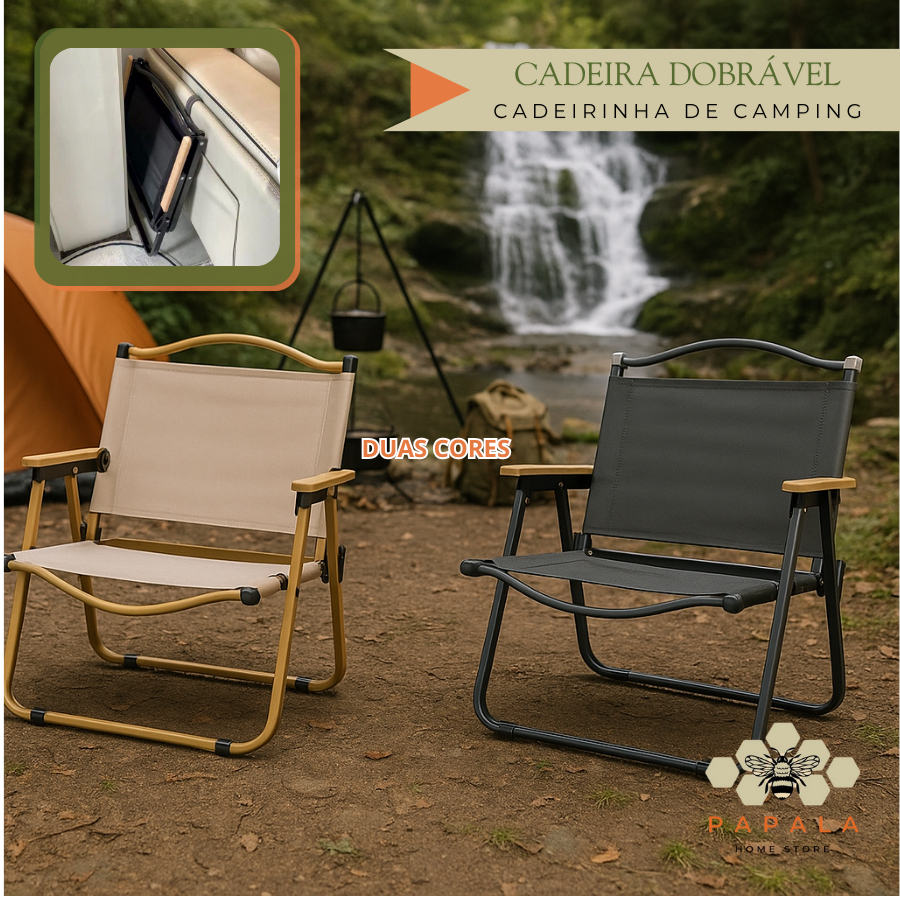 Cadeira Portátil Dobrável Multiuso Camping Praia 120 kg Poliester Aço ...