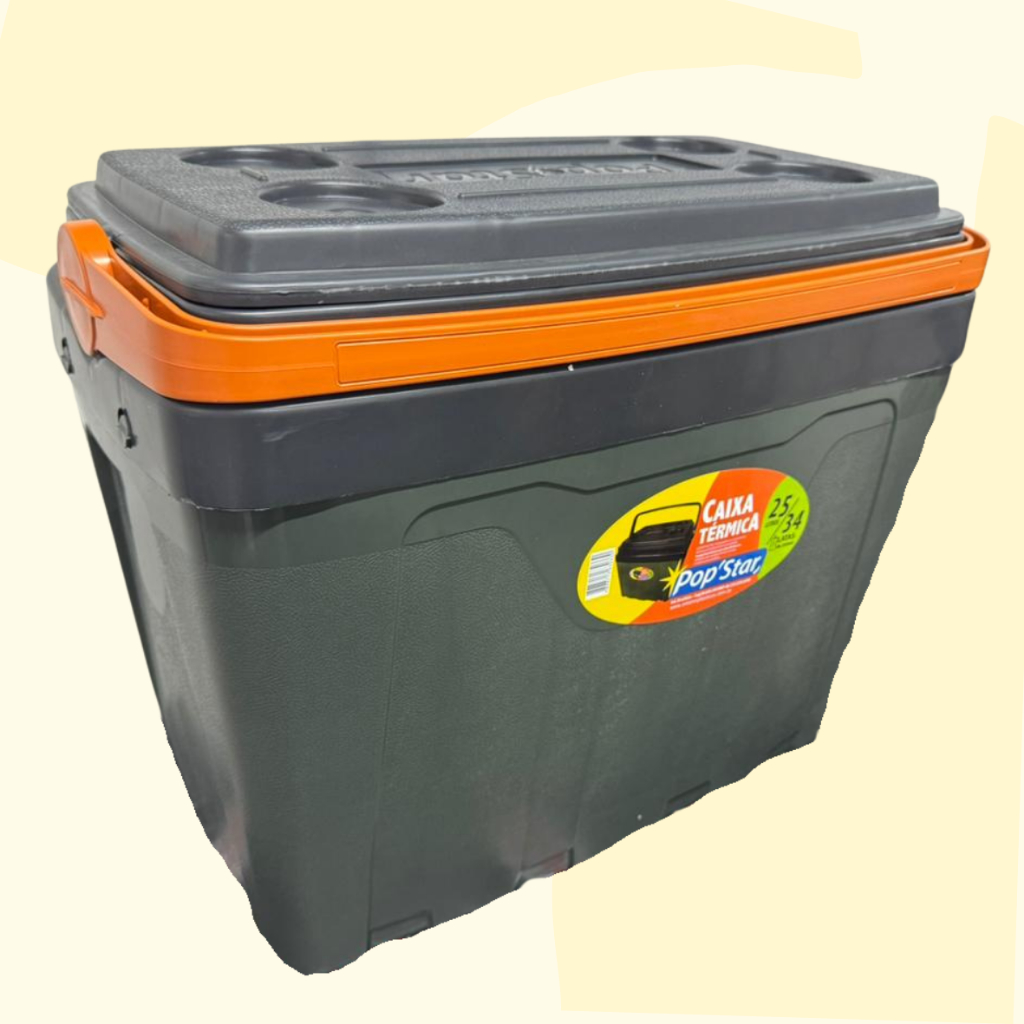 CAIXA TÉRMICA 25 LITROS COOLER POP STAR - 34 LATAS TAMPA COM PORTA