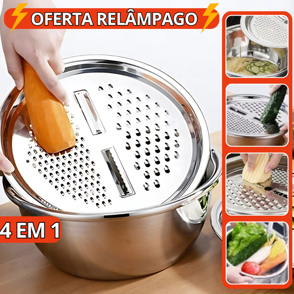 Tigela de Inox 4 em 1