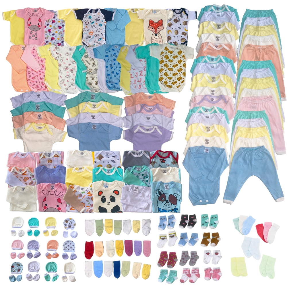 Kit 32 Peças Body Calça Enxoval Bebê Completo – Menino/Menina – Macio e ...