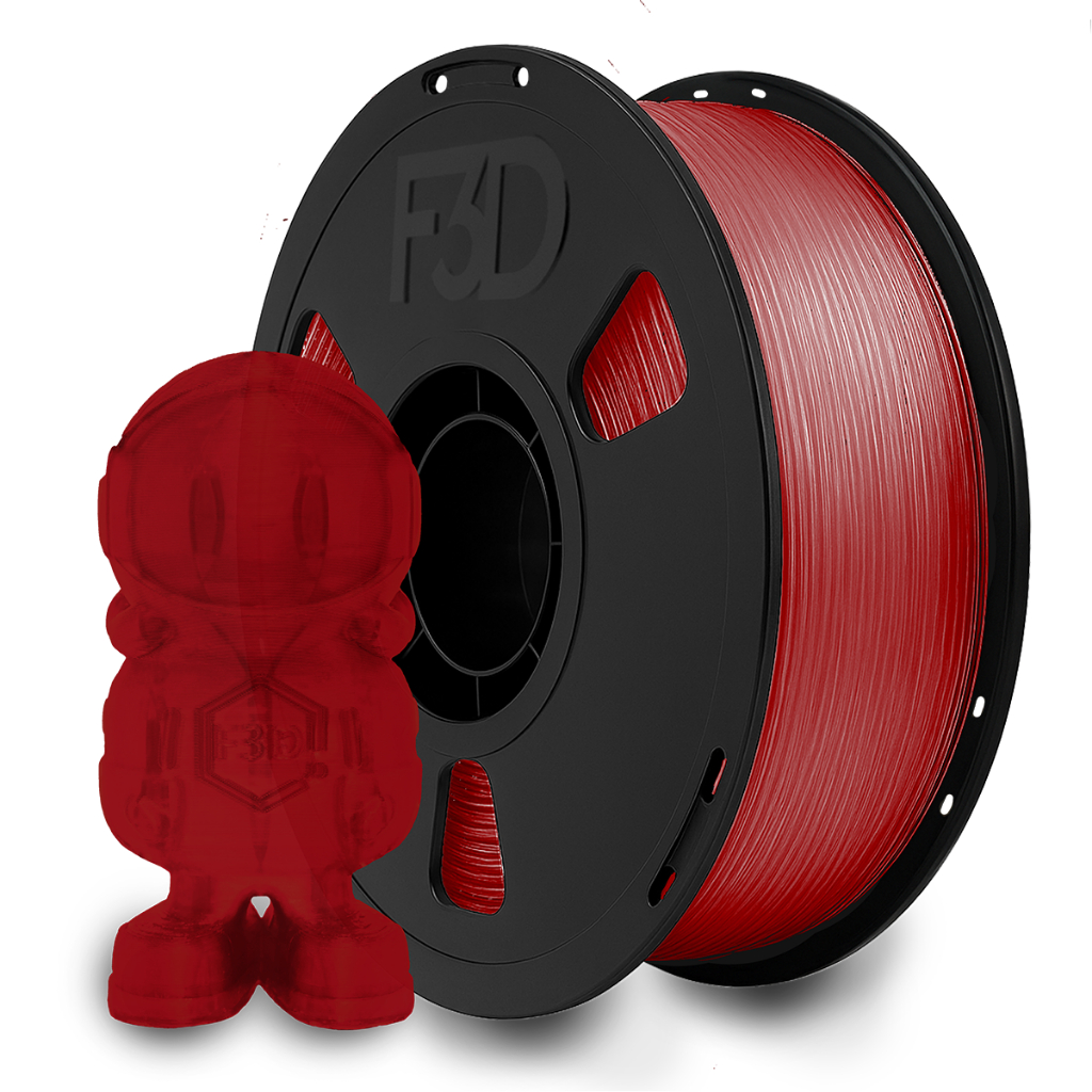 Filamento PLA Premium Vermelho Translúcido 1kg 1,75mm