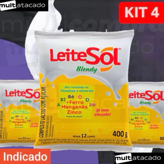 KIT ate 4 Leite Em Pó 400g Leite Sol Composto Láctea, vitamina, ferro, leite em pó receitas