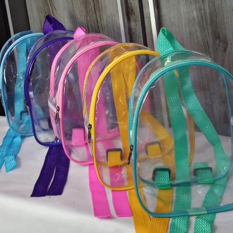 kit 30,35 e 40 Mochilas Transparente Plástico Cristal Lembrancinha Festa