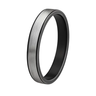 Anel de Formatura Elegante Masculino Feminino Aço Inoxidavel Prata e Preto