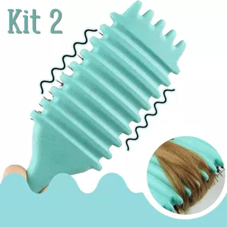Kit 2 Escova De Ondulação De Cerdas De Javali-Com Pontas Para Reduzir Puxar E Separar Cachos Perfeitos SOPHIA