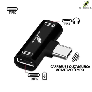 Adaptador Tipo C x Tipo C - Carregamento e Fone de Ouvido ao mesmo tempo X-Cell