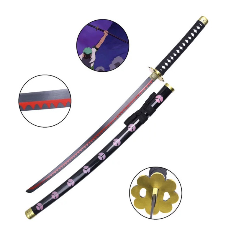 Katana One Piece Zoro Meitou Shuusui Espada Samurai Cosplay | Shopee Brasil