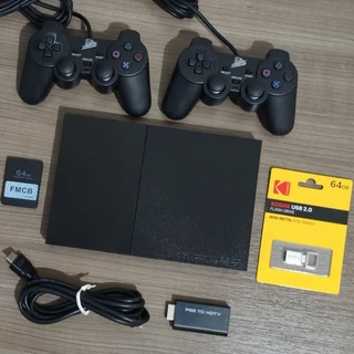 PlayStation 2 Ps2 Com OPL + 2 Controles + Pen drive c/ 20 Jogos a sua escolha