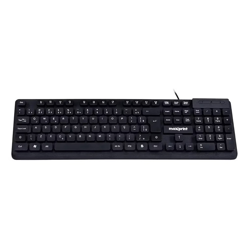 Teclado com fio Maxprint OFFICEEASY Multimidia FN USB 2.0 ABNT2 Preto ...
