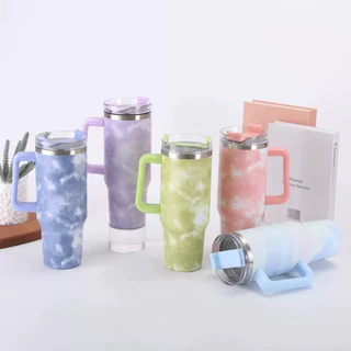 Copo Térmico Inoxidável Pintado Portátil 1200ml Garrafa Térmica com Tampa e Canudo em Oferta na Shopee