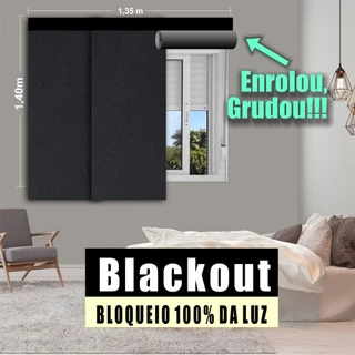 Cortina Persiana Adesiva Modular Blackout 100% - kit com 3 módulos