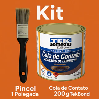 Kit Cola de Contato sapateiro Tekbond 200g + Pincel 1” | Alta Aderência | Ideal para MDF, Couro, Laminados e Muito Mais
