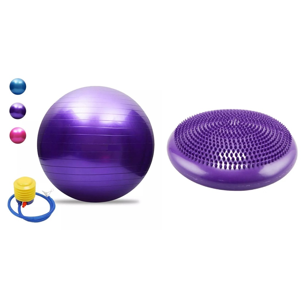 Kit Bola pilates yoga 65cm com Bomba + Disco De Equilibrio Inflável ...