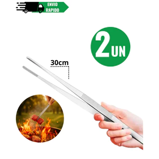 Kit 02 Pinças Culinária em Inox 30cm Gastronomia Chef Bar Bartender Profissional Restaurante