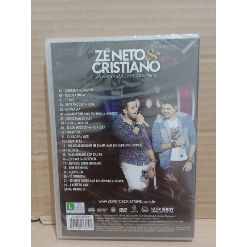 DVD ZÉ NETO E CRISTIANO AO VIVO EM SÃO JOSÉ DO RIO PRETO (ORIGINAL