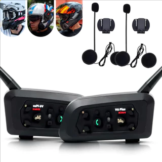 Intercomunicador Capacete De Moto Bluetooth Com Fone e Microfone V6 Plus