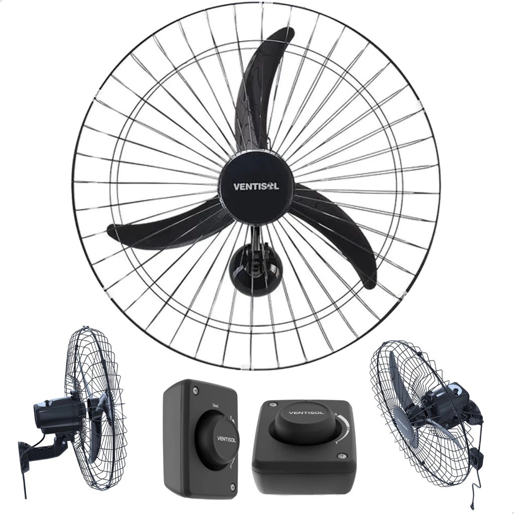 Ventilador de Parede 60cm NEW Oscilante 147W VENTISOL Silencioso ...