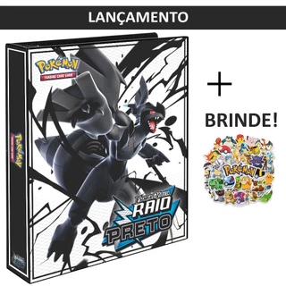 Fichário Raio Preto Álbum Grande Capa Dura Pokemon Pasta Cartas TCG Escarlate e Violeta