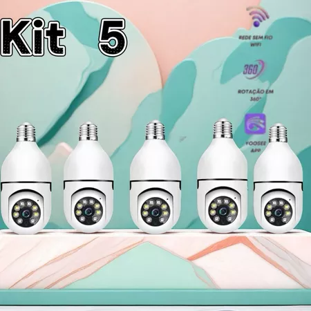 Kit Câmera de segurança a Prova D'água sem fio gira 360 com app Yousee full HD visão notturna