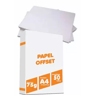 PAPEL OFFSET A4 75g, 90g, 120g e 180g KIT 50,100,250 FOLHAS