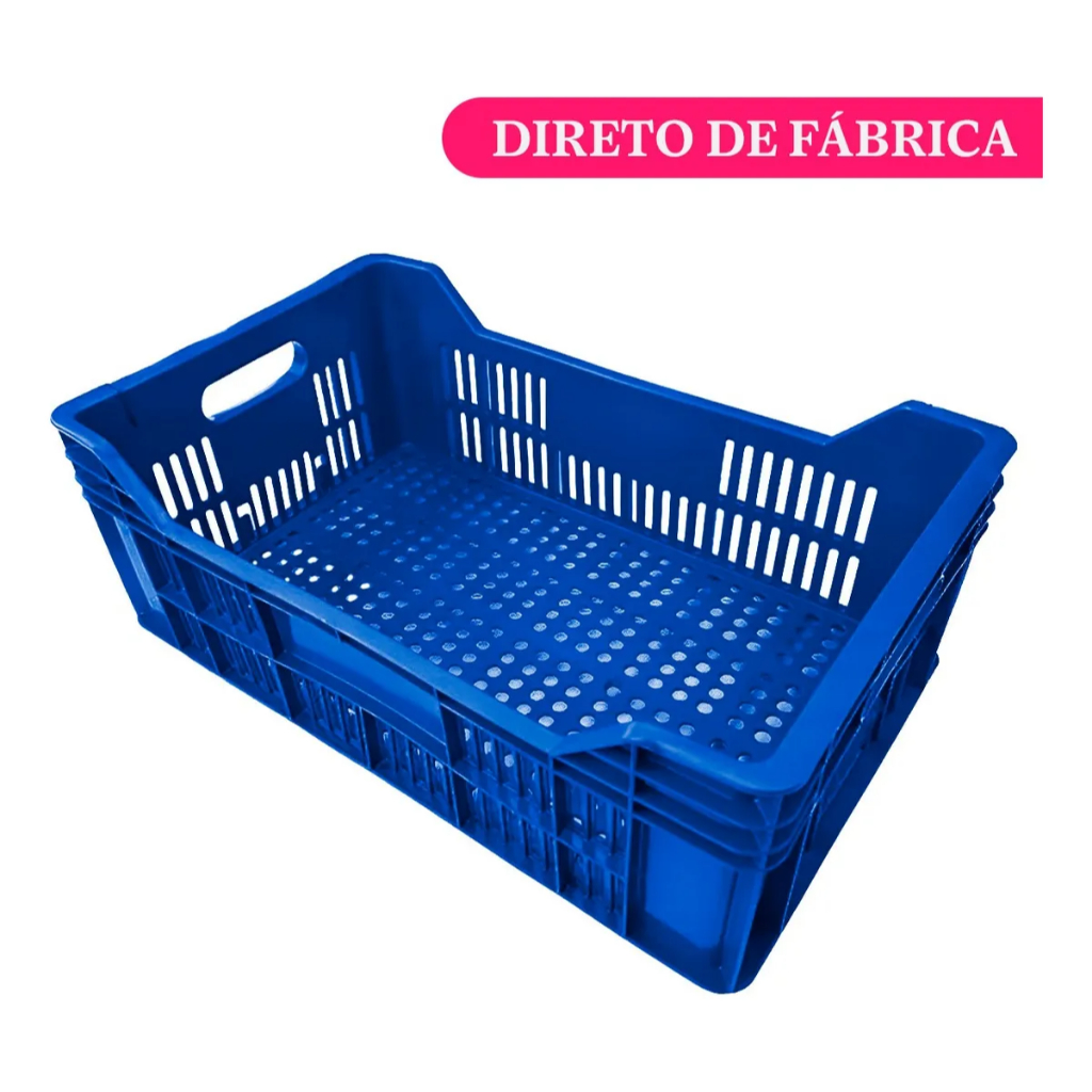 Caixa Plástica Hortifruti Empilhável 20L Organizadora Vazada