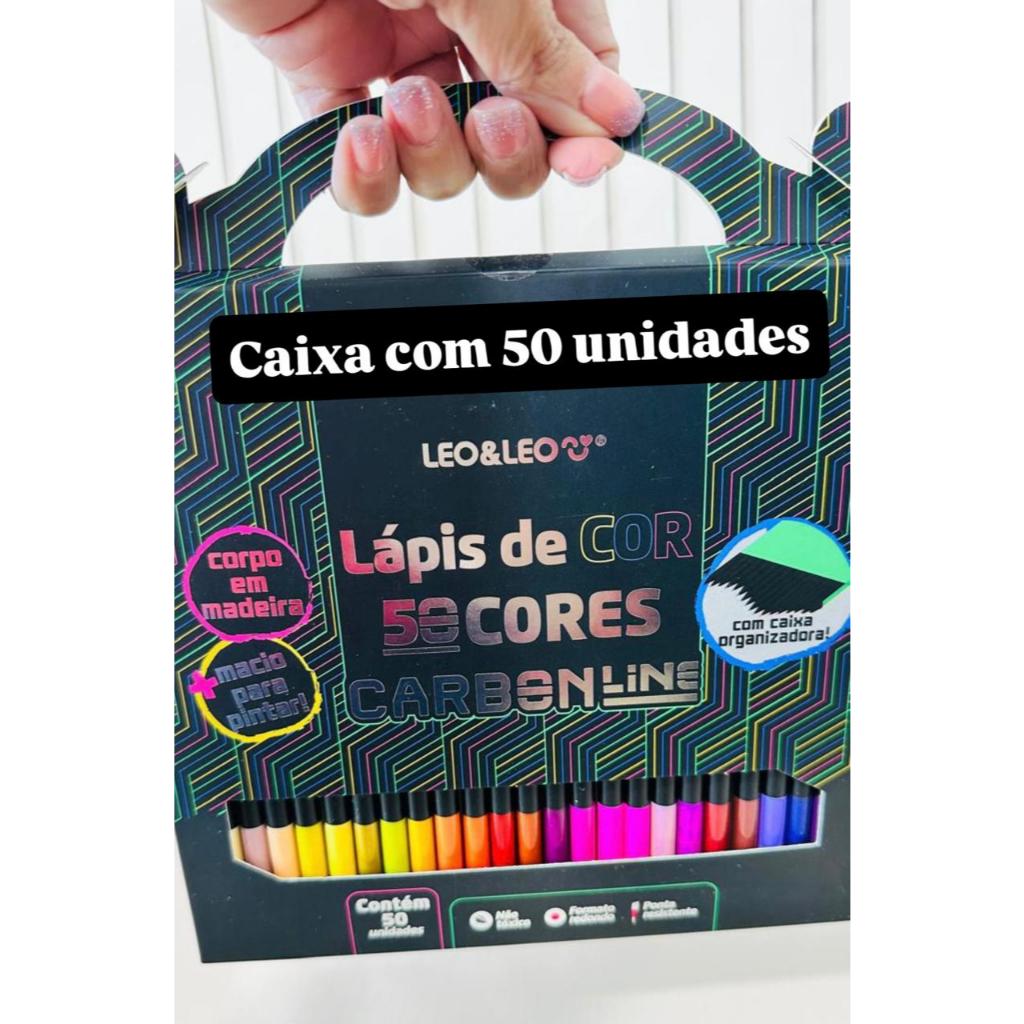 Lapis De Cor Carbon Line Soft Macio 50 Cores Leo&Leo | Shopee Brasil