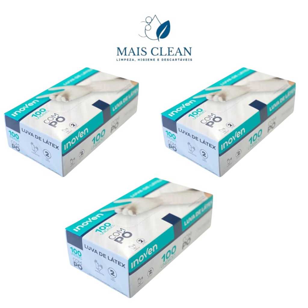KIT PROMOCIONAL LUVA LATEX COM PO INOVEN TAM G 300 LUVAS - ENVIO ...