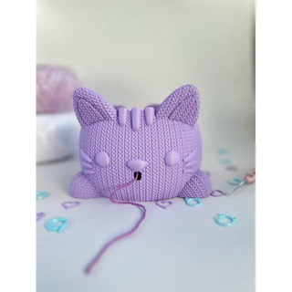 Tigela para Novelo de crochê gato candy color / Suporte Porta Novelo
