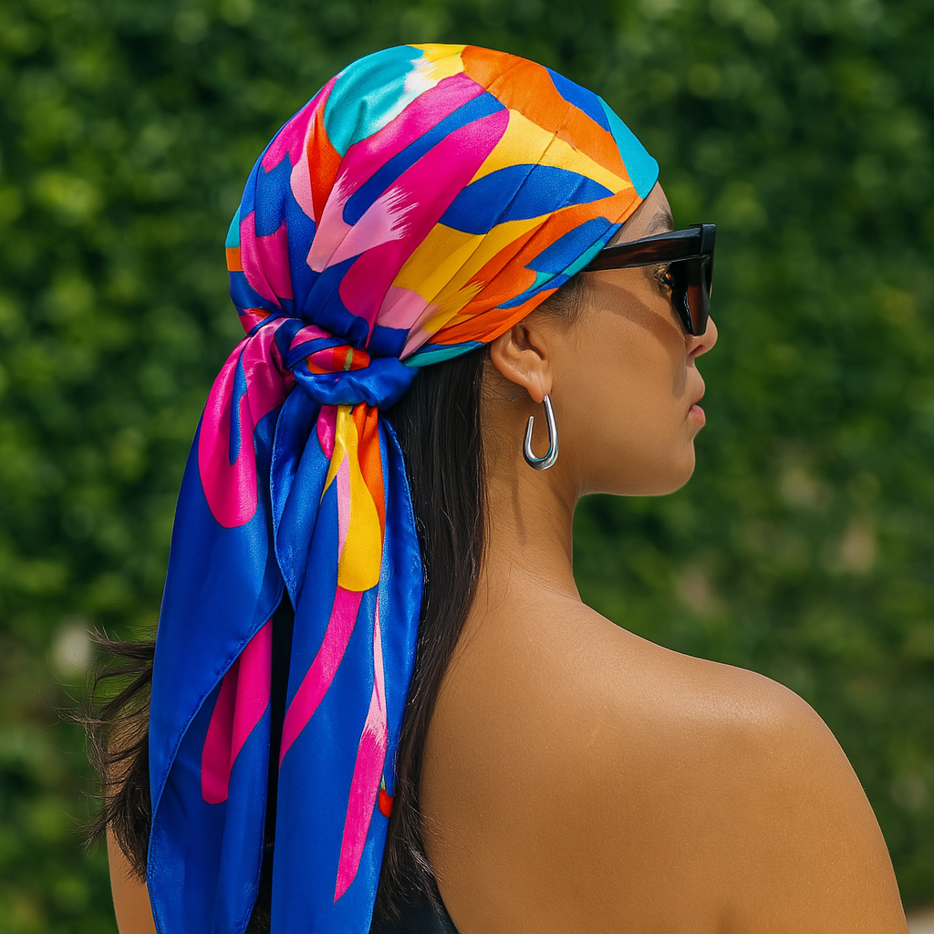 Lenço de Cetim 90x90 Feminino – Versátil para Cabeça, Pescoço, Cabelo ...
