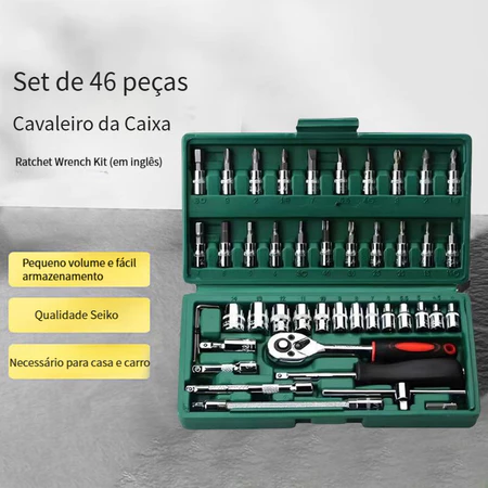 Jogo De Chave Catraca Caixa De Ferramentas Completa 40 Peças / 46 Peças