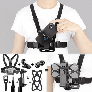 (7 kits)(Magnético 5 kit) Suporte de Peito Para Celular e Gopro Peitoral Peito ajustável Câmera Esportivo Moto Bike