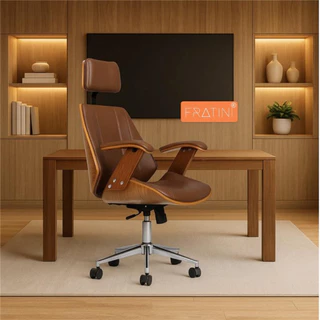 Cadeira de Escritório Ergonômica Giratória Fratini Kopenhagen Presidente Office Apoio Cabeça Marrom em Oferta na Shopee