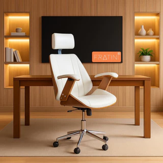 Cadeira de Escritório Ergonômica Giratória Fratini Kopenhagen Presidente Apoio Cabeça Office Branca em Oferta na Shopee