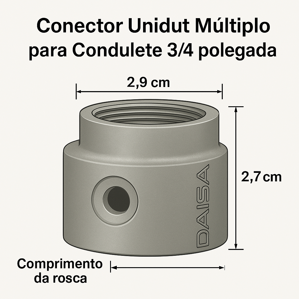 Kit com 10 inidades Conector Unidut Múltiplo para Condulete de 3/4