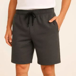 Bermuda Moletom Masculina Com Bolso Lateral Cordão De Ajuste Short Academia Treino Caimento Solto