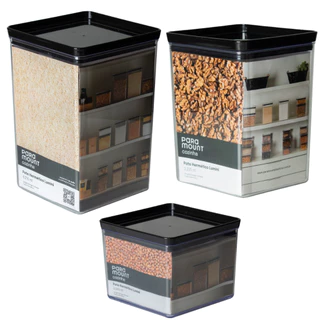Kit 3 Potes Herméticos Lumini Acrílico 5kg Arroz Feijão Multiuso Organizador Mantimentos Cozinha Premium
