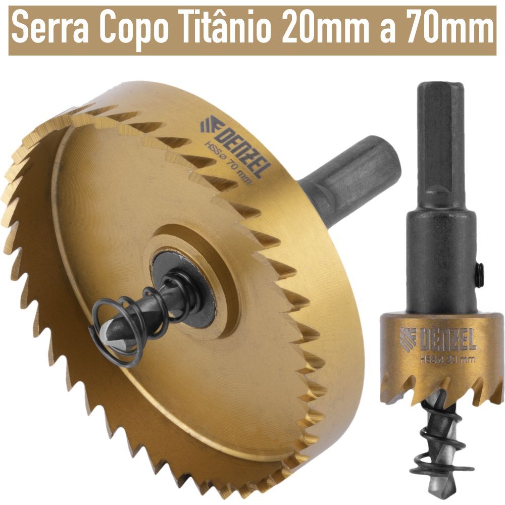 Serra Copo p/ Metal 20-70mm c/ Revestimento de Nitreto de Titânio