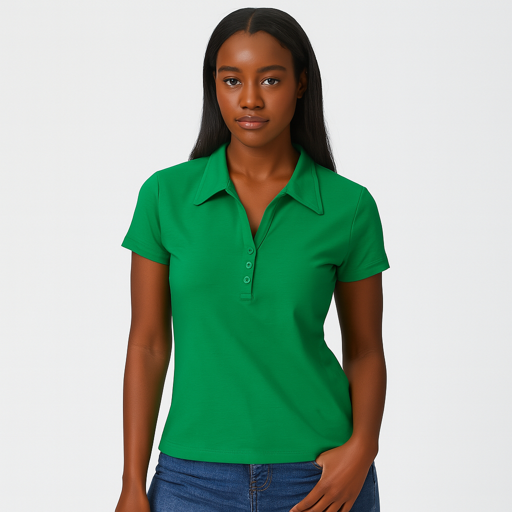 Blusa Gola Polo em Cotton decote V Lisa KB403-A | Shopee Brasil