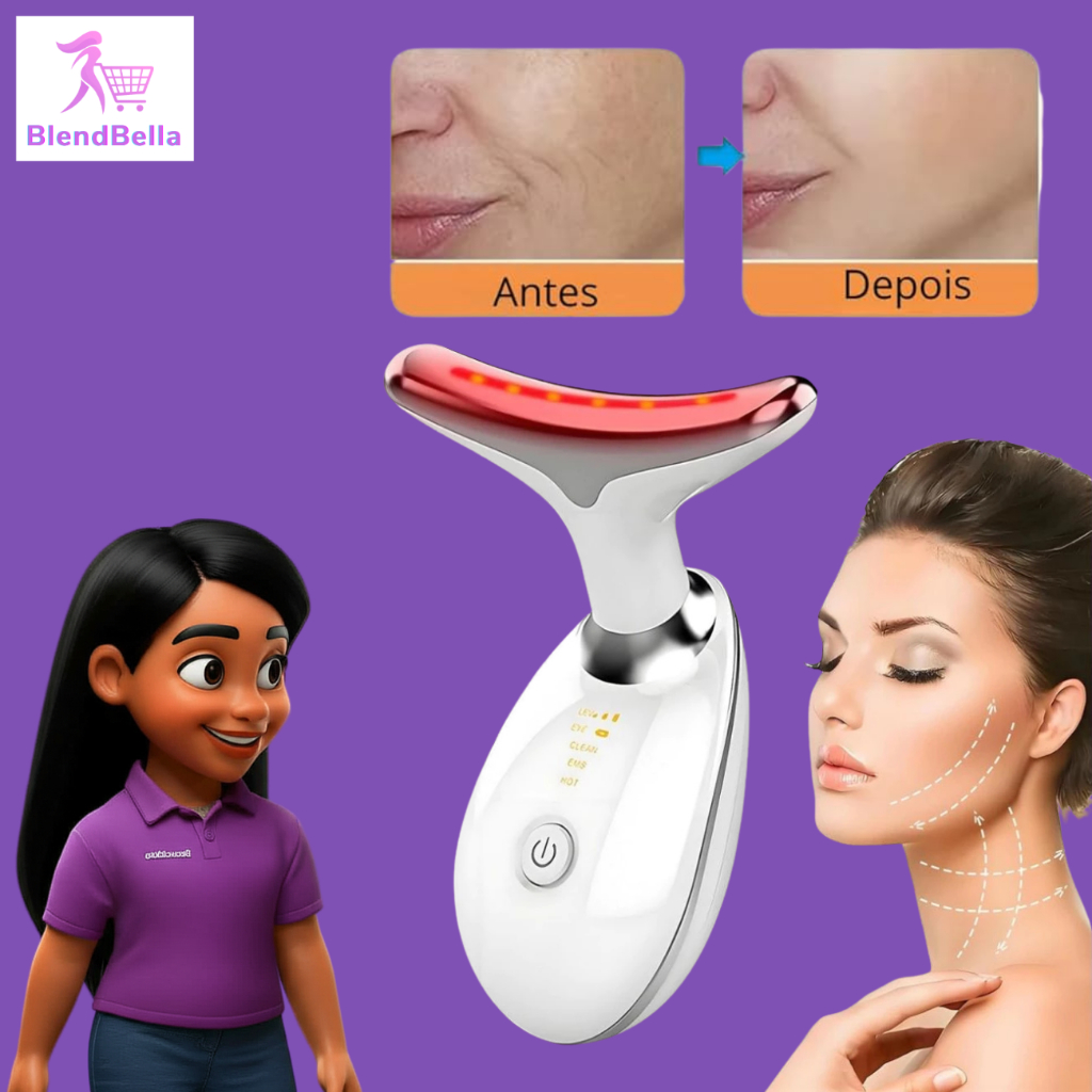 Massageador Facial Led Tratamento Lift Fototerapia Para Rosto ...